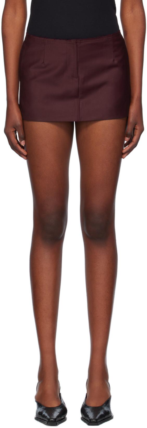 Burgundy Salas Miniskirt by AYA MUSE
