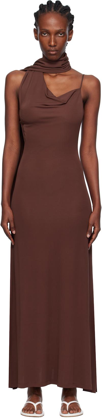 Burgundy Wisp Maxi Dress by AYA MUSE