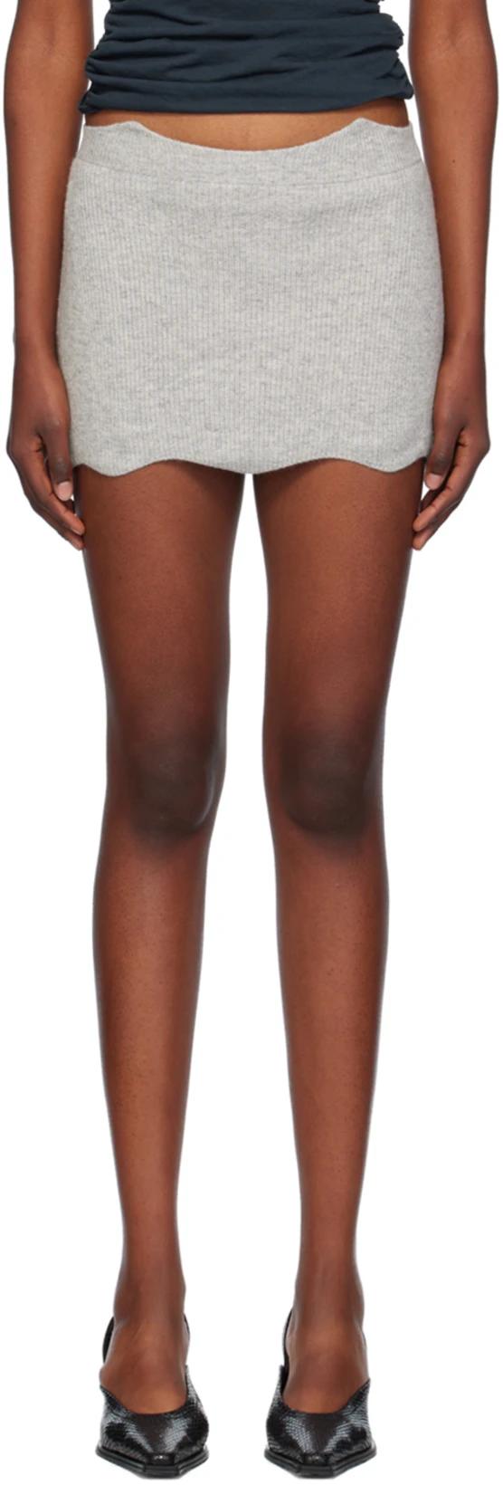 Gray Janus Miniskirt by AYA MUSE