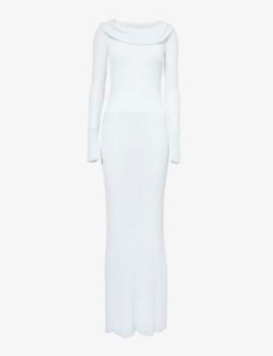 Karia straight-neck knitted maxi dress by AYA MUSE