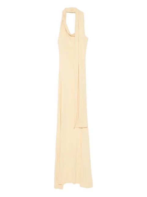 Wisp halterneck draped maxi dress by AYA MUSE