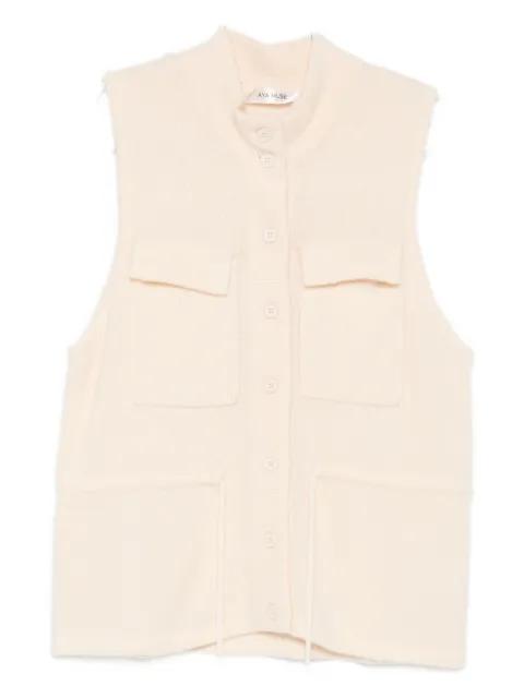 flap-pocket button-up vest by AYA MUSE