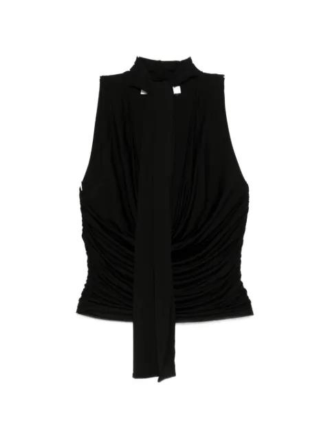 self-tie draped top by AYA MUSE