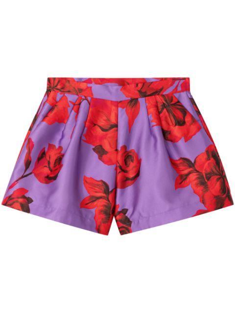 Hibiscus floral-print shorts by AZ FACTORY