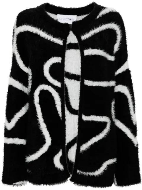 brushed intarsia cardigan by AZ FACTORY