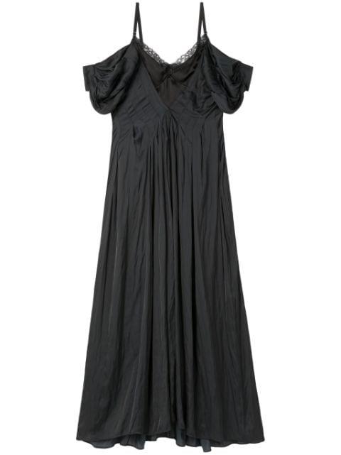 off-shoulder lace-panel dress by AZ FACTORY