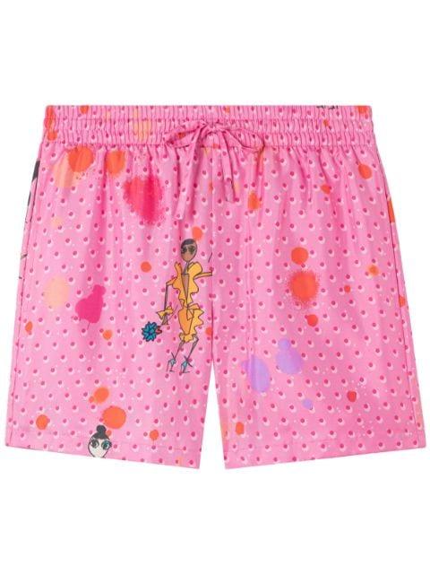 polka-dot print drawstring shorts by AZ FACTORY