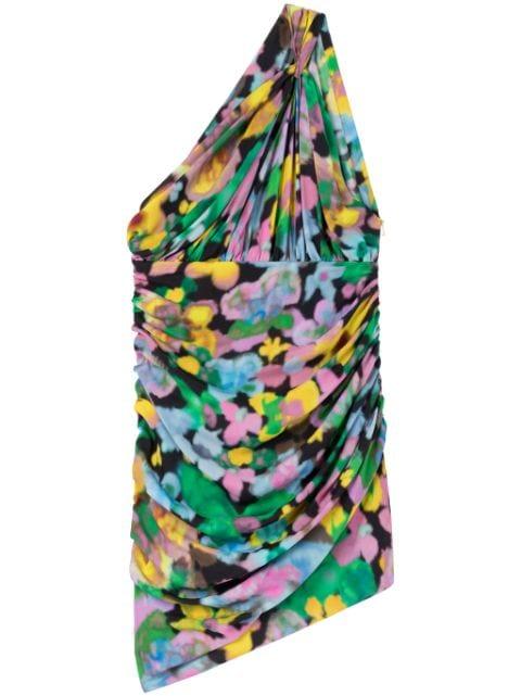 x Lutz Huelle Ava floral-print one-shoulder minidress by AZ FACTORY