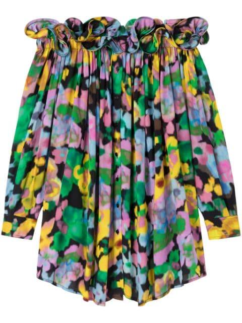 x Lutz Huelle Theodora floral-print off-shoulder dress by AZ FACTORY
