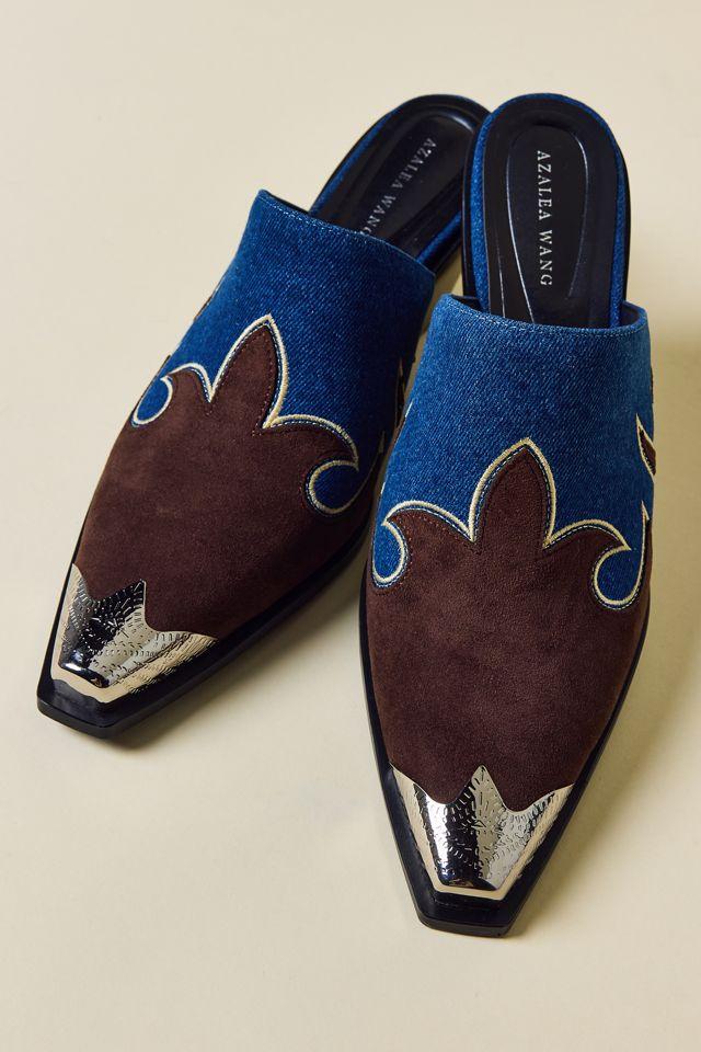 Azalea Wang Cecily Western Heeled Mules by AZALEA WANG