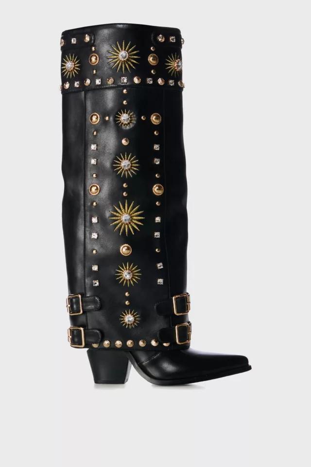 Azalea Wang Mahmoud Sunburst Fold-Over Boot by AZALEA WANG