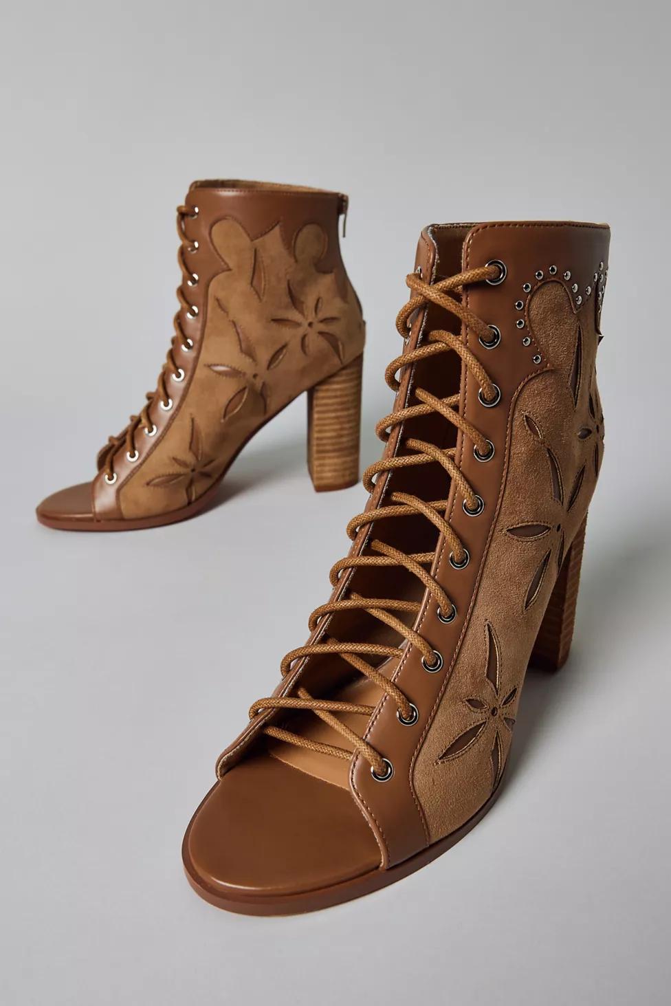Azalea Wang Mirona Western Lace-Up Booties by AZALEA WANG