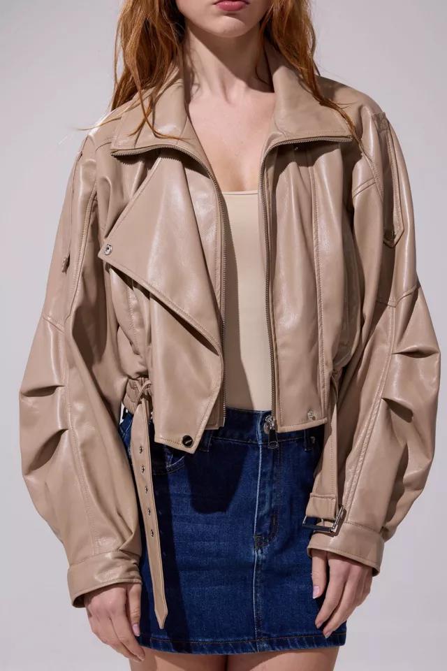 Azalea Wang Papoose Butter Leather Moto Jacket by AZALEA WANG