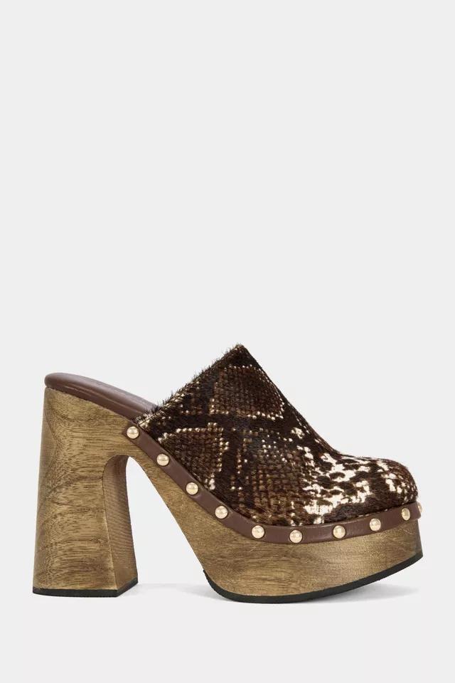 Azalea Wang Picard Snake Print Heeled Clog by AZALEA WANG