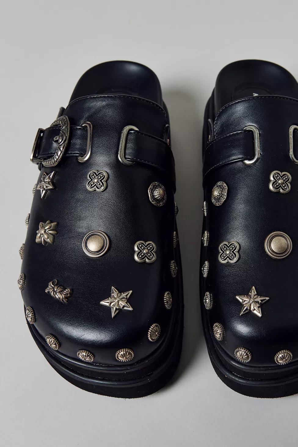 Azalea Wang Sunai Studded Platform Clogs by AZALEA WANG