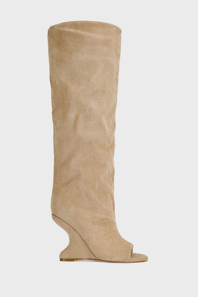 Azalea Wang Vincent Peep Toe Wedge Boot by AZALEA WANG
