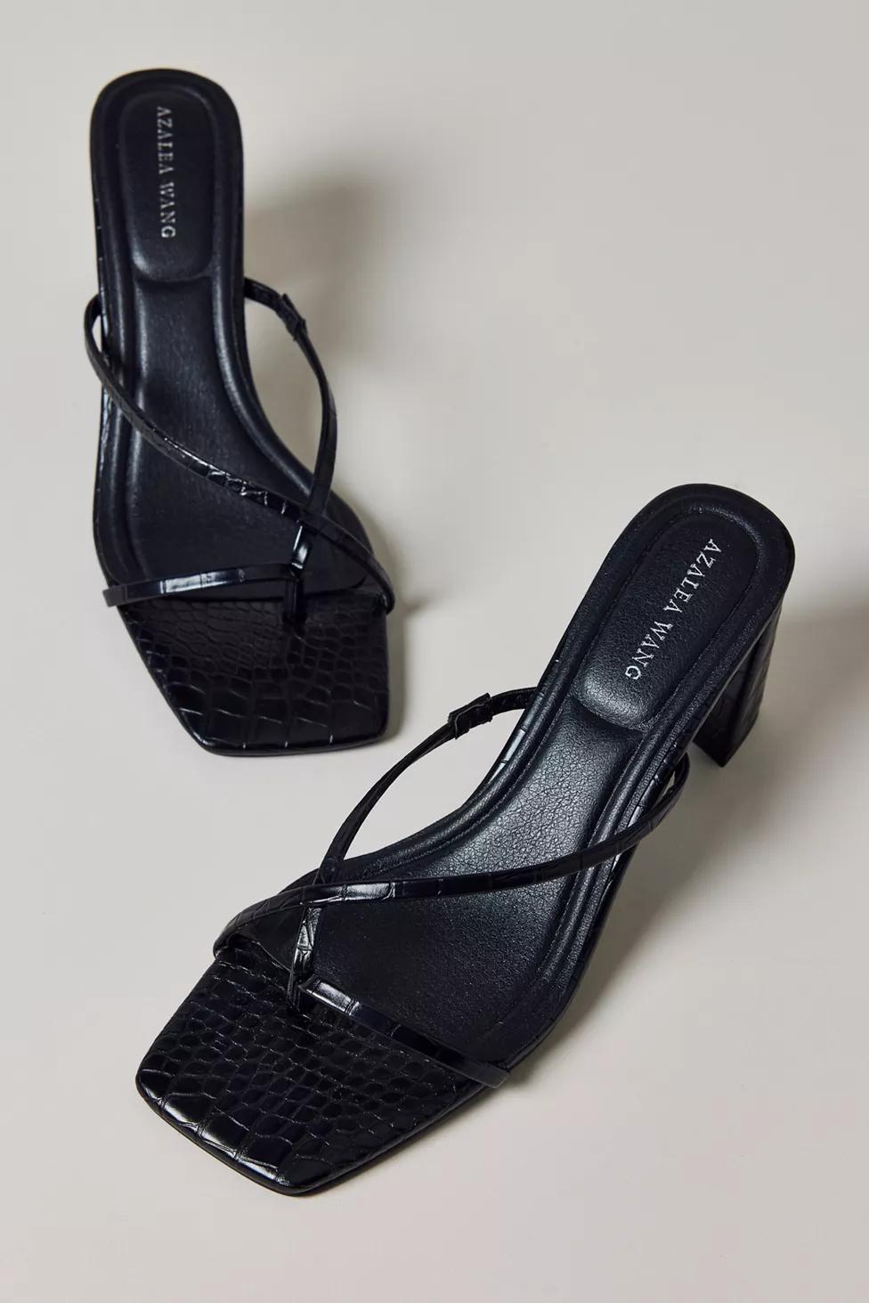Azalea Wang Vitali Square Toe Mule Heels by AZALEA WANG