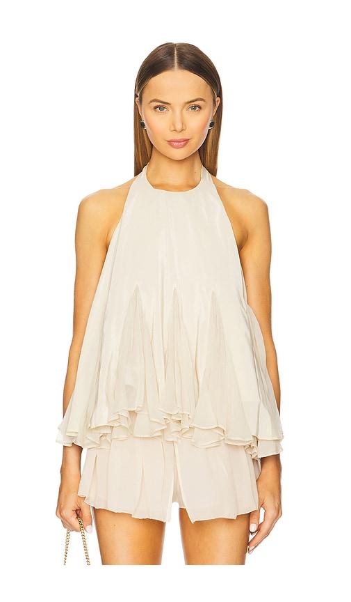 Azeeza Sabine Top in Cream,Neutral by AZEEZA