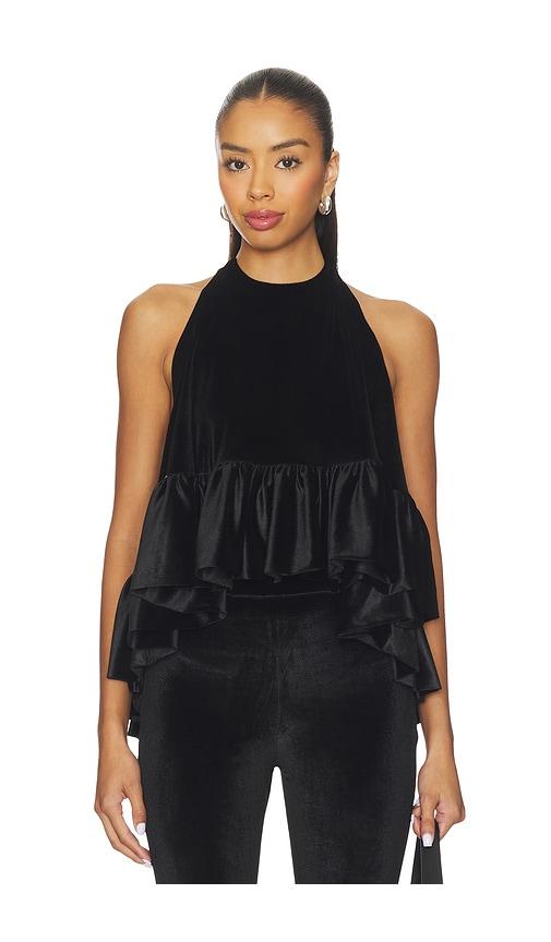 Azeeza Winston Velvet Top in Black by AZEEZA