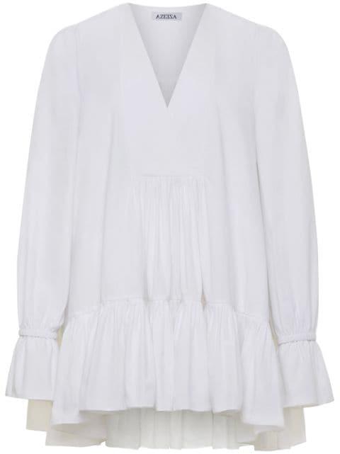 Thistle ruffle poplin minidress by AZEEZA
