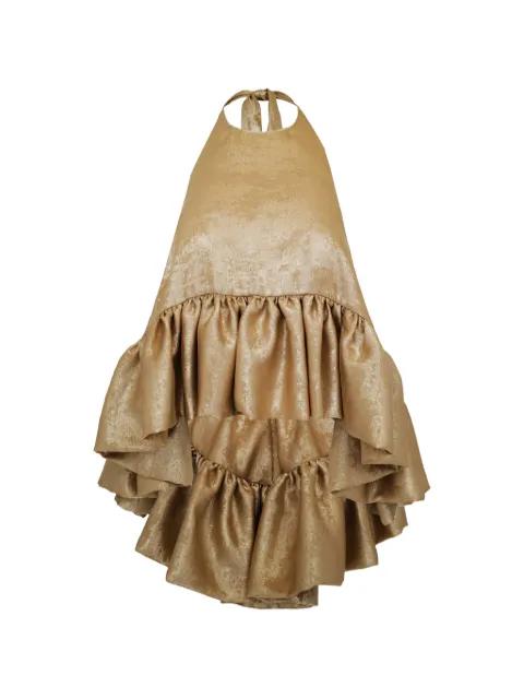 Winston ruffled halterneck top by AZEEZA
