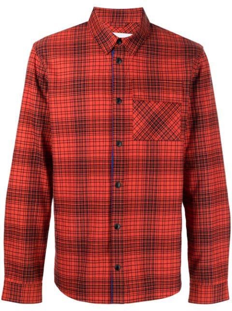 check-print long-sleeved shirt by AZTECH MOUNTAIN