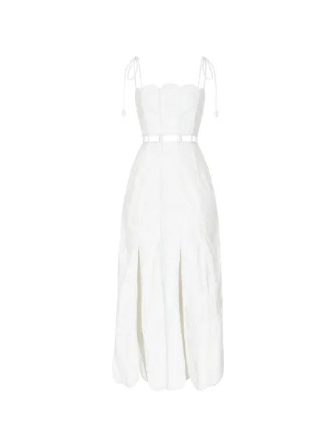 Malta scallop-trim cut-out midi dress by AZULU