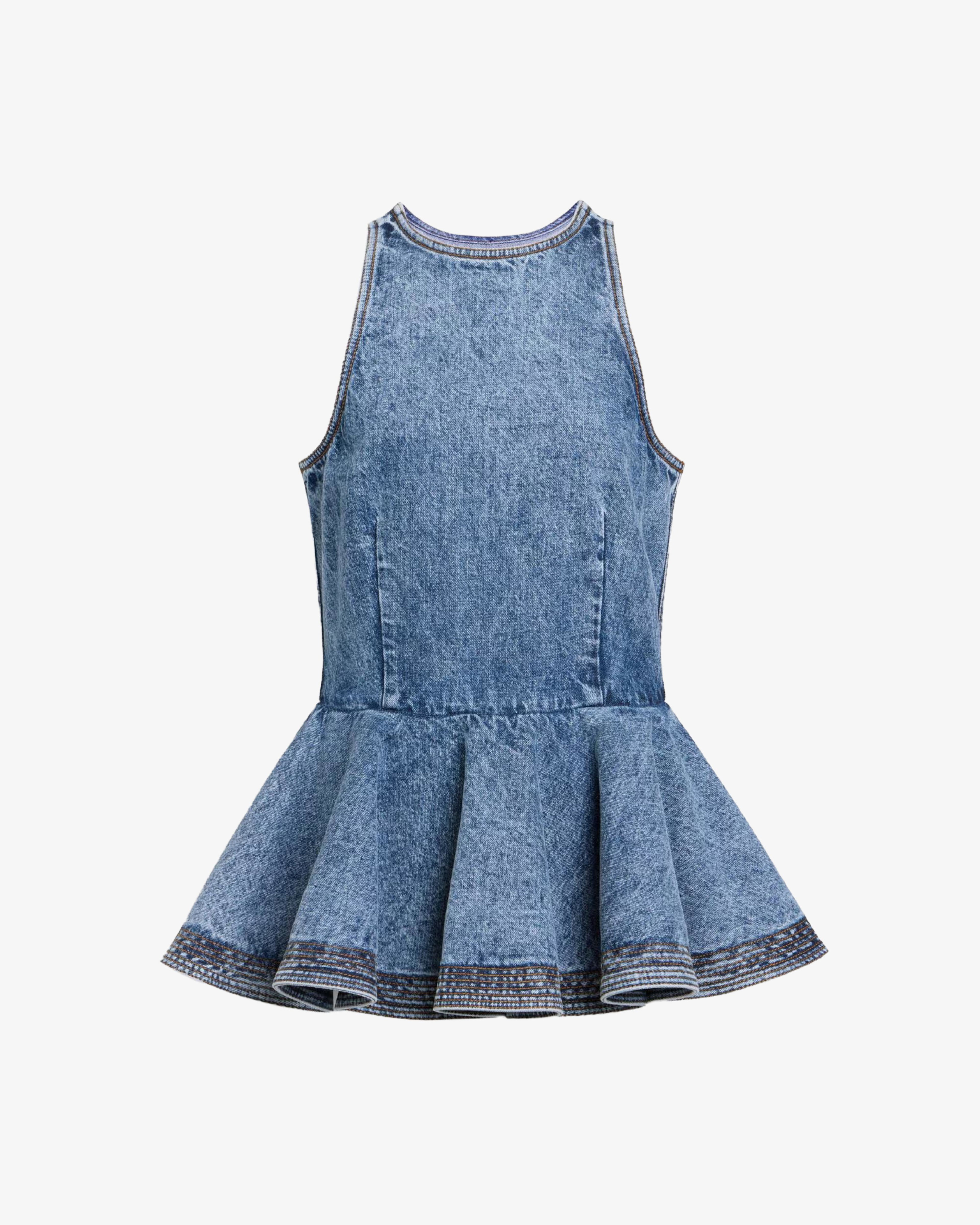 ALAÏA - Women's Peplum Top - (Denim524) by AZZEDINE ALAIA