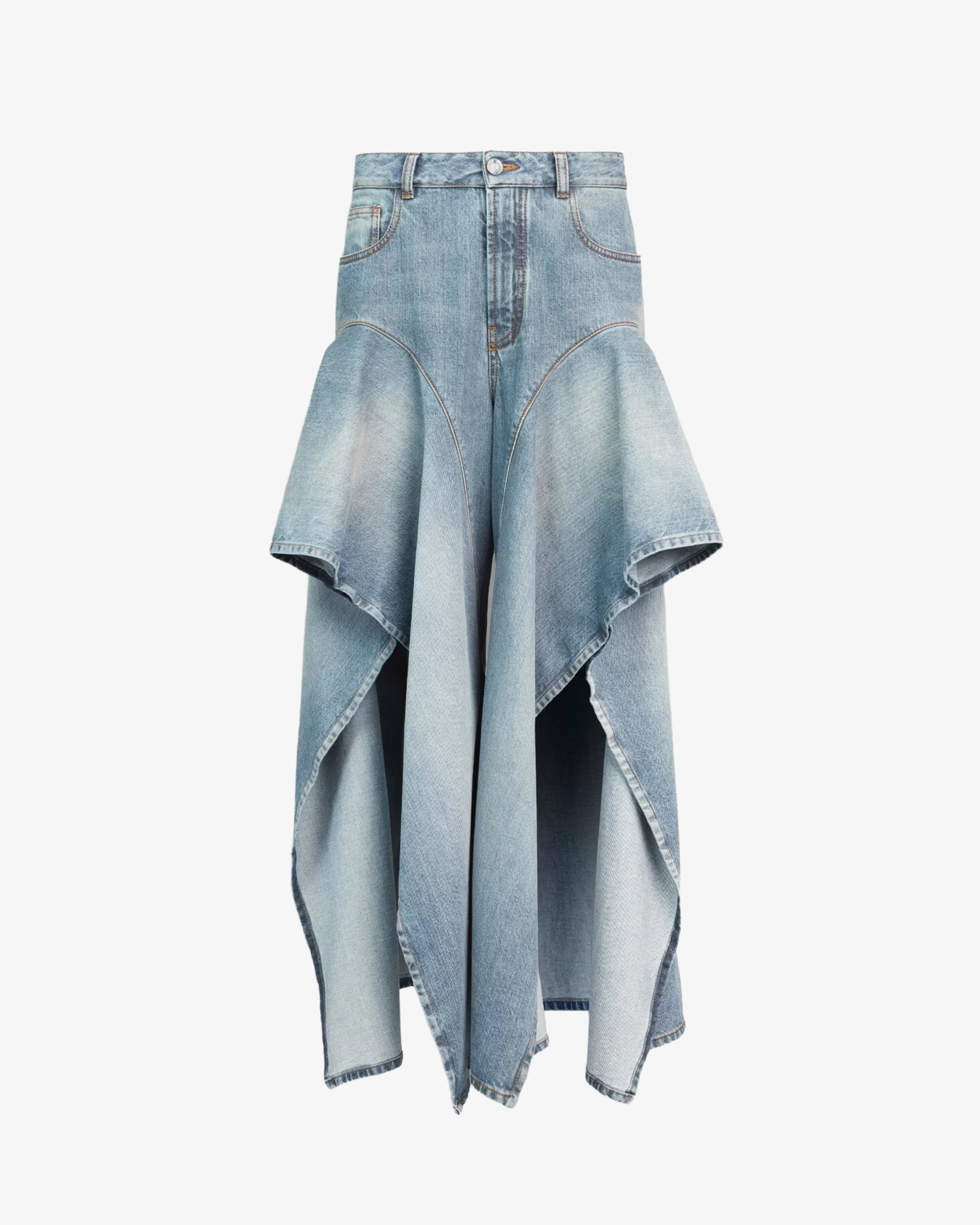 ALAÏA - Women's Ruffle Pants - (Denim) by AZZEDINE ALAIA