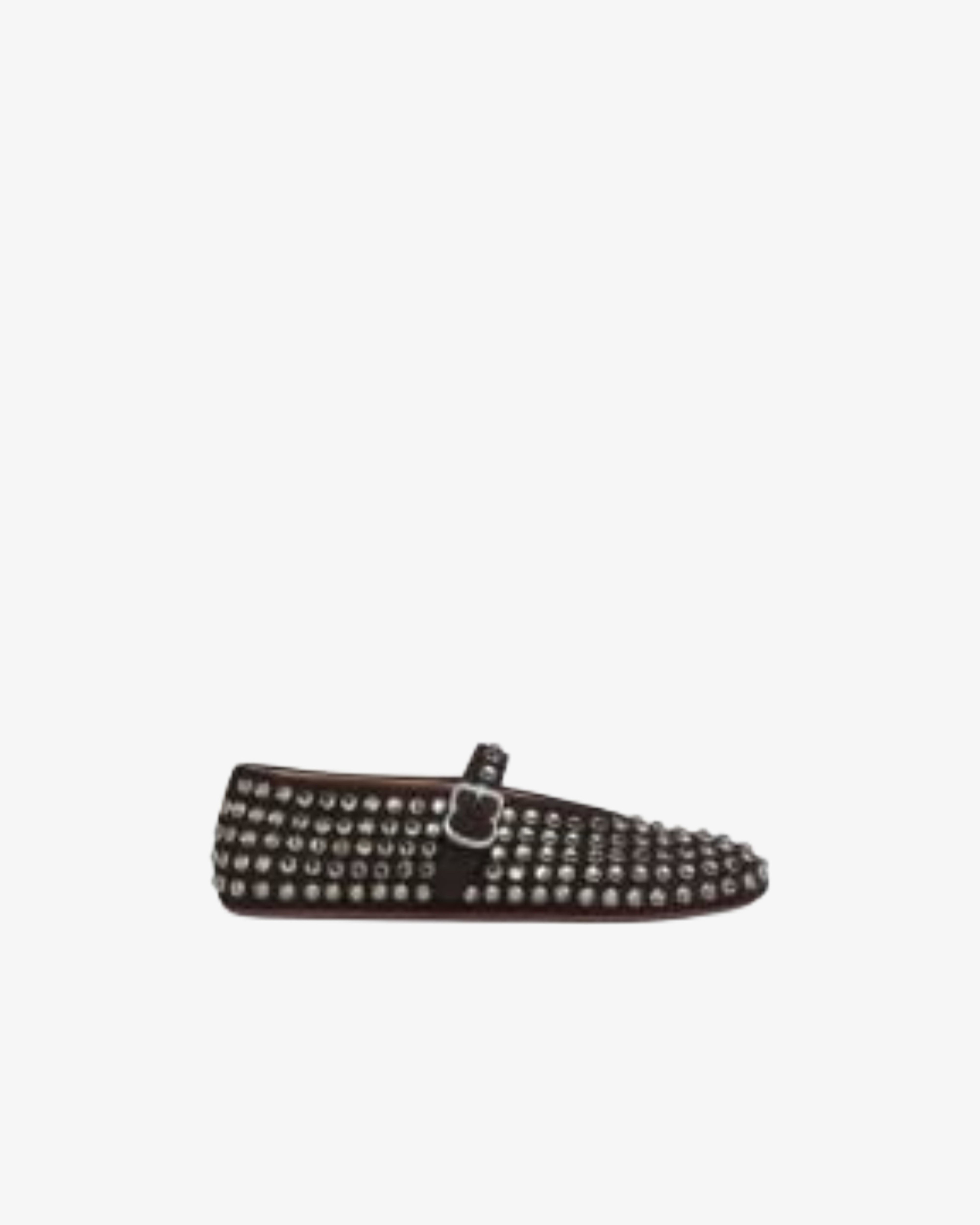 ALAÏA - Women's Strass Suede Ballet Flats - (Brown733) by AZZEDINE ALAIA