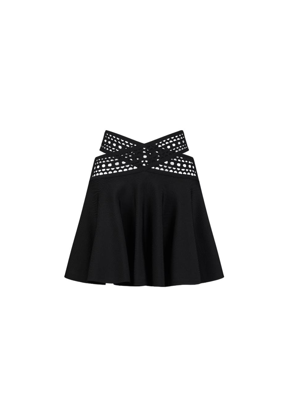 ALAÏA  - Women's Vienne Skater Skirt - (Black) by AZZEDINE ALAIA