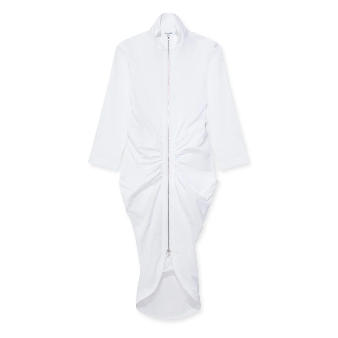 ALAÏA- Women's Zip Dress - White by AZZEDINE ALAIA