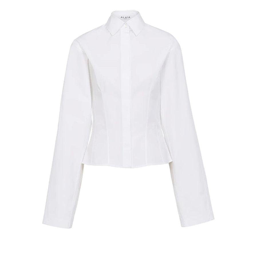 Alaia Women's Corset Poplin Shirt (White) by AZZEDINE ALAIA