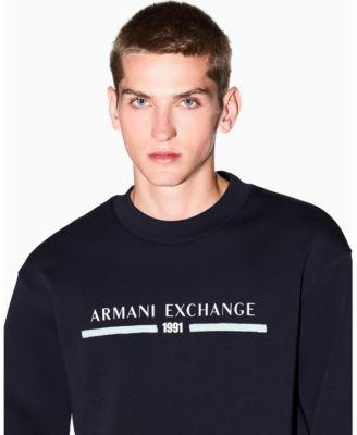 Men's Center Graphic Crewneck Sweatshirt by A|X ARMANI EXCHANGE