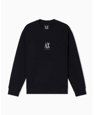 Men's Icon Logo Fleece Crew Neck Sweatshirt by A|X ARMANI EXCHANGE