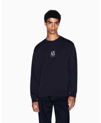 Men's Icon Logo Fleece Crew Neck Sweatshirt by A|X ARMANI EXCHANGE