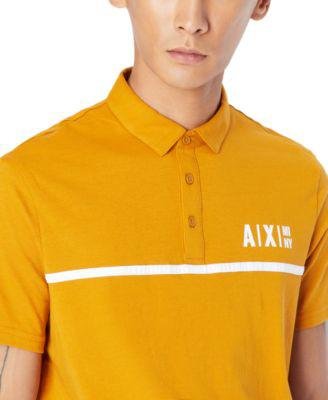 Men's Stripe Logo-Print Polo Shirt by A|X ARMANI EXCHANGE