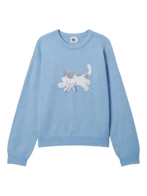 appliqué crew-neck sweater by B+AB