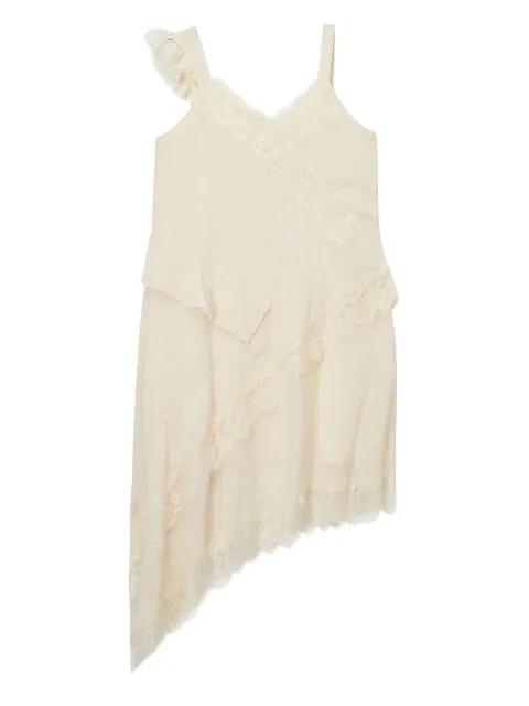 asymmetric lace-trimmed dress by B+AB