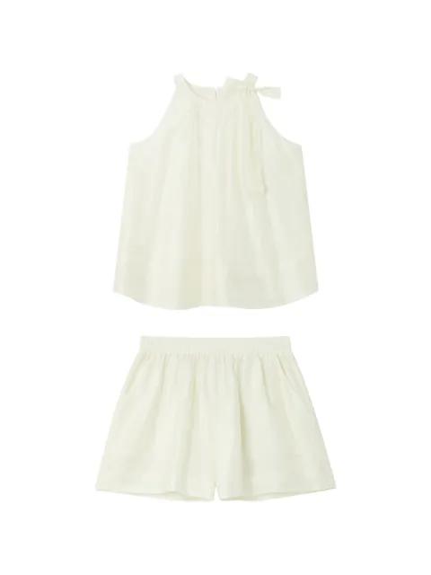 bow-detail sleeveless blouse and shorts set by B+AB