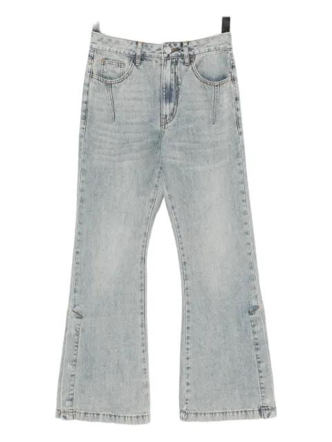 button-hem bootcut jeans by B+AB