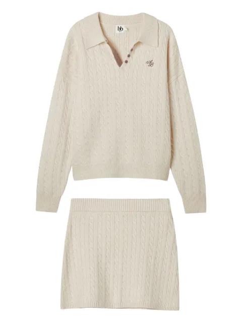 cable-knit buttoned all in one by B+AB