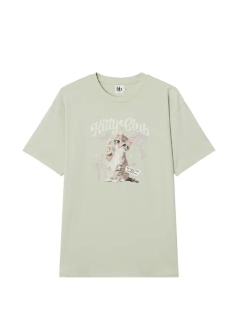 cat-print T-shirt by B+AB