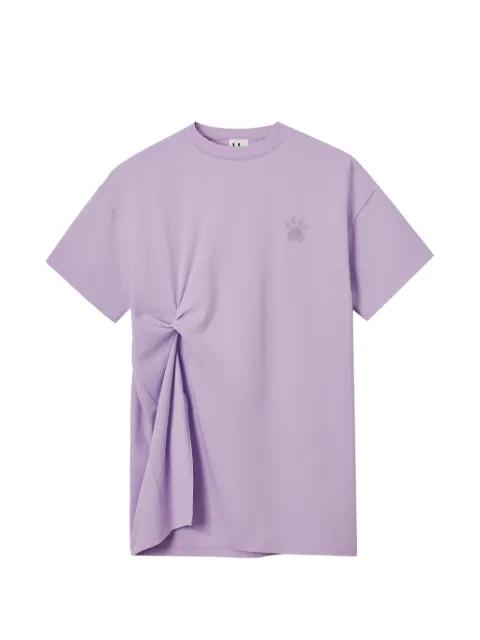 cat-print gathered T-shirt by B+AB