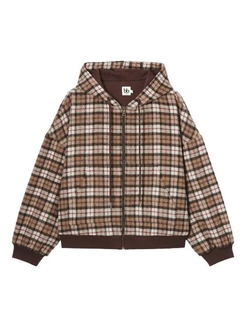 check-pattern hoodie by B+AB