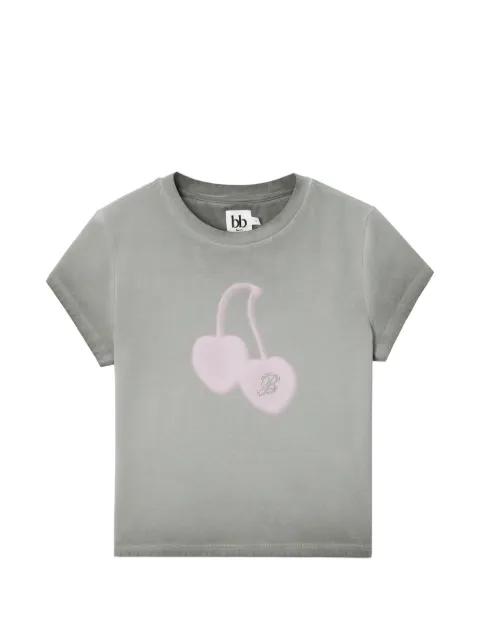 cherry-print crystal-embellished T-shirt by B+AB