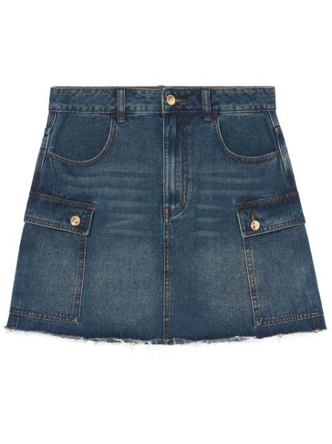 denim cargo miniskirt by B+AB