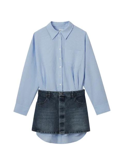 denim-panel mini dress by B+AB