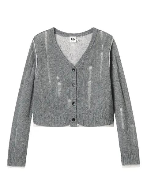 distressed-details V-neck cardigan by B+AB