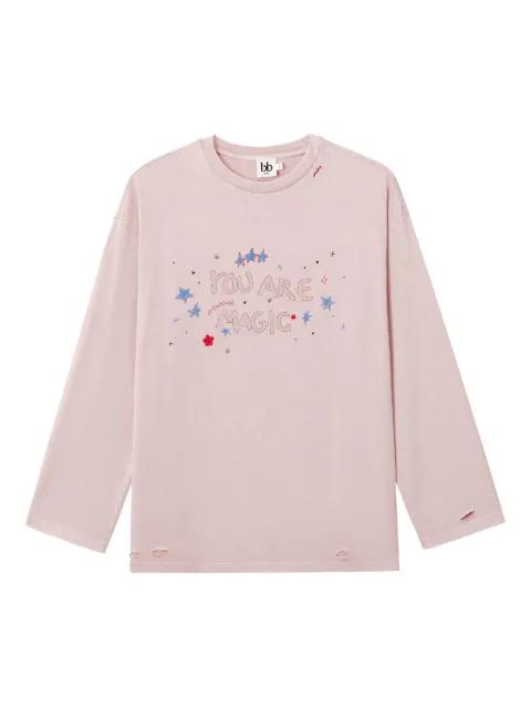 distressed long-sleeve top by B+AB